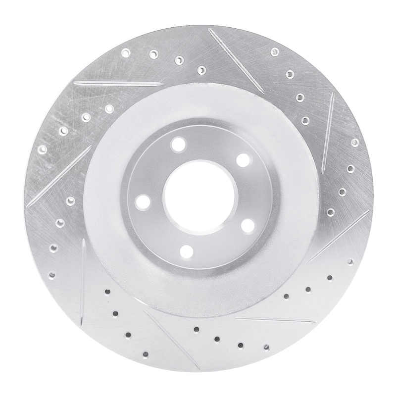 Chrysler 200 Brake Rotor (1) - Front Left - R1 Concepts - Drilled & Slotted - Silver - `08-`14